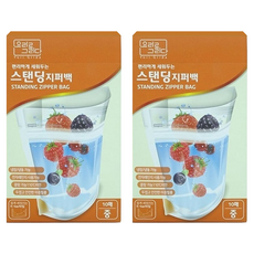 요리를그리다 투명 스탠딩 지퍼백, 중(M), 10개입, 2개