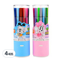 블루마토 강아지 원통 사인펜 18색 케이스 No.988-18, 랜덤 발송, 4세트
