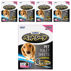 PAMDOGS 幫狗適 寵物竹炭尿布 厚型 25片 快速吸收 加厚勁性 長效除臭, L(90 x 60cm), 5包