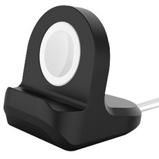 HELLOGEM Apple Watch 2合1充電線 1.2m+充電座, 白色（電纜），黑色（底座）