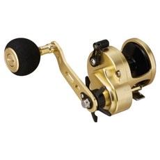 Banax BIGTIDE 右手 釣魚 圓形捲線器, GOLD + BLACK, 200