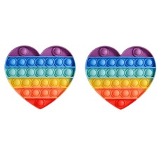 루아르모 푸쉬팝 팝잇 레인보우 버블 뽁뽁이 장난감 피젯토이 보드게임 촉감발달 완구 2p, 하트, 1세트