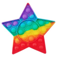 루아르모 푸쉬팝 팝잇 레인보우 버블 뽁뽁이 장난감 피젯토이 보드게임 촉감발달 완구, 별, 1개