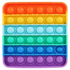 루아르모 푸쉬팝 팝잇 레인보우 버블 뽁뽁이 장난감 피젯토이 보드게임 촉감발달 완구, 사각형, 1개