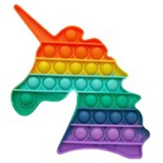 루아르모 푸쉬팝 팝잇 레인보우 버블 뽁뽁이 장난감 피젯토이 보드게임 촉감발달 완구, 유니콘, 1개