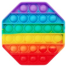 루아르모 푸쉬팝 팝잇 레인보우 버블 뽁뽁이 장난감 피젯토이 보드게임 촉감발달 완구, 팔각형, 1개