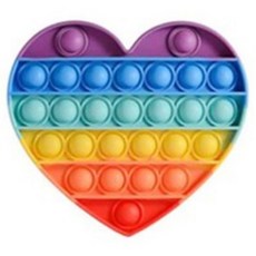 루아르모 푸쉬팝 팝잇 레인보우 버블 뽁뽁이 장난감 피젯토이 보드게임 촉감발달 완구, 하트, 1개