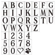 세컨드베스트 알파벳 숫자 페인팅 스텐실도안 이모티콘 4인치 38p, 1개