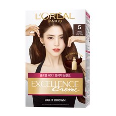 로레알파리 엑셀랑스 크림 염모제, 5호 라이트 브라운, 1개