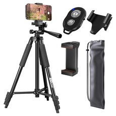 셀루미 최대 127cm 초경량 5단 스마트폰 삼각대 풀세트, 블랙, 1세트, SEL-TRD1270A