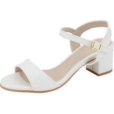 Dangolunni 女款基本款粗跟涼鞋 5cm, 白色, 245mm