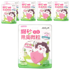 超凝小姐 貓砂益生菌除臭微粒 15包, 10g, 6袋, 晨曦森林