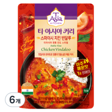 티아시아키친 스파이시 치킨 빈달루 커리, 170g, 6개