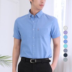 lxt 短袖修身牛津布領尖釘扣襯衫 d627