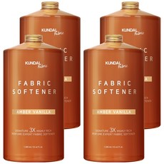 KUNDAL 昆黛爾 3倍濃縮衣物柔軟精 琥珀香草香, 1.58L, 4瓶