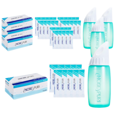 노즈퓨리 성인용 수동식 코세정용 키트 + 코세정용 분말 60p, 4세트