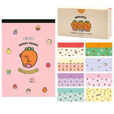 Pinkfoot Carrot Friends信紙本+橫式信封 8款 各12入, 1盒, 隨機出貨(信紙本)