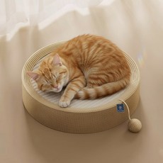 DING DONG PET 貓咪劍麻躺躺貓抓板 貓薄荷床, 圓形白色, 1個