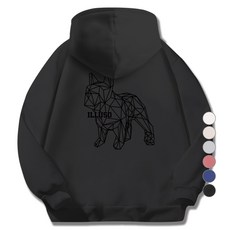 ILLUSO 男女通用柔軟刷毛Black Dog連帽T恤