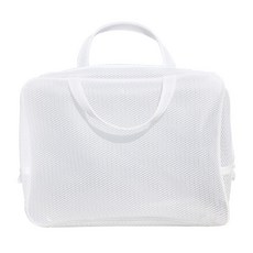 簡約白色防水網眼收納包, 白色