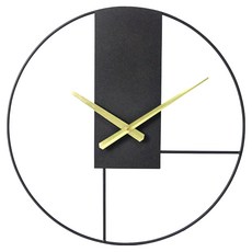 iINDOORS 工業風時鐘 蒙德里黑 43 x 43cm 1.2kg 1個, 黑 + 金色