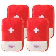 小麥購物 旅行藥品收納包 L2047 紅色, 4個