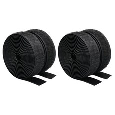 쿠말 접착 초강력 벨크로 테이프 갈고리면 20mm x 5m + 부착면 20mm x 5m 세트, 블랙, 2세트