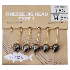 MUSTAD 慕斯達 根強重噛 鉛頭鉤 根強金鉤, 5個裝, 1包
