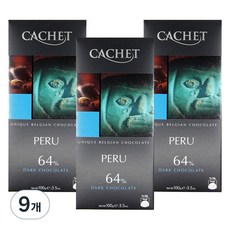 까쉐 페루 다크 초콜릿, 100g, 9개