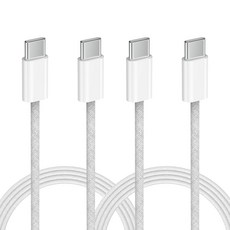 SKY BEAT 240W PD3.1 C to C타입 高強度編織超高速充電線, 2個, 200cm, 白色