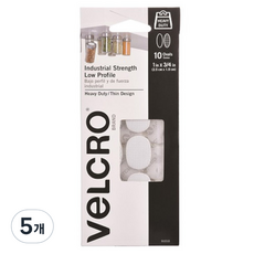 VeLCRO 威扣 重型橢圓薄型白色膠帶 10入, 5個