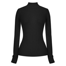 페이지플린 여성용 슬림핏 골지 반폴라 니트 P4CKN028C