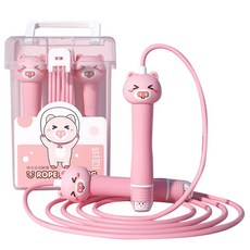 엘로시 귀여운 동물 모양 생활 줄넘기, 핑크피크, 1개