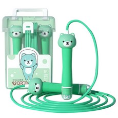 엘로시 귀여운 동물 모양 생활 줄넘기, 그린베어, 1개