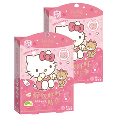 明基健康生活 幸福物語 三麗鷗 HELLO KITTY 舒緩呼呼貼布 溫感玫瑰 2盒, 6片