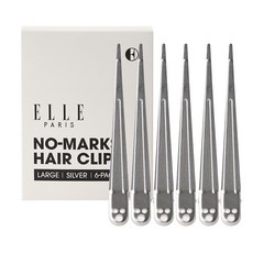 ELLE PARIS 자국없는 집게핀 대, 6개, 실버