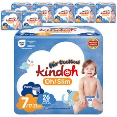 kindoh 優質超薄清新褲型尿布, 第7階段, 208片