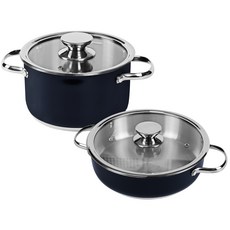 퀸센스 IH 인덕션 깊은 알토 냄비세트, 블랙, 양수 24cm + 전골 24cm, 1세트