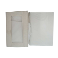 棉麻收納盒, 米色, 1個