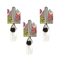 KOM 316不鏽鋼童書聯名兒童叉, 水果牛, 13.3 x 2.7cm, 3支