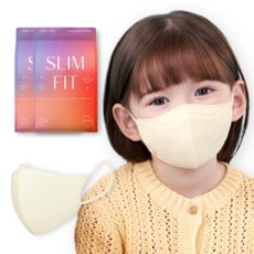 CLA Slim Fit輕薄C型口罩 KF94 S號, 2包, 奶油米色, 25片