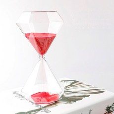 六角形玻璃沙漏 15分鐘, 粉紅色