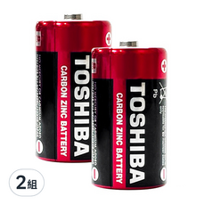 東芝TOSHIBA 碳鋅電池 一號/D, 2顆, 2組