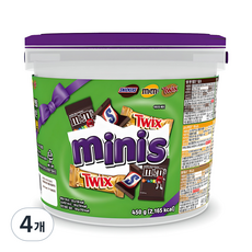 MARS 瑪氏 M&M's巧克力豆 Twix巧克力 混合禮盒桶裝, 450g, 4個