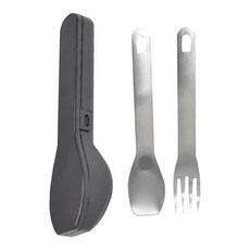 Sugar Land 不鏽鋼叉匙餐具組 18-0不鏽鋼 ABS樹脂外盒, 湯匙 + 叉子 + 外盒, 沉穩灰, 1組