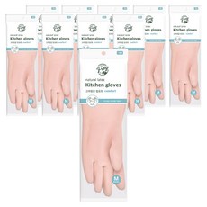 프로그 라텍스 컴포트 고무장갑, 베이비핑크, 중(M), 10세트