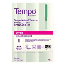 템포 내추럴 탐폰, 슈퍼, 16개입, 1개