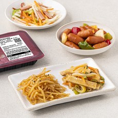 식도감 추억의 아이 반찬 햄감자채볶음 80g + 부드러운 진미채볶음 60g + 어묵볶음 130g + 소시지 야채볶음 200g 세트, 1세트