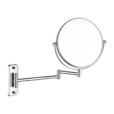 DAY&DAY 日日家居 壁掛式雙面伸縮鏡, 304不鏽鋼, 鏡面 Ø180MM, 底座 W48 x H125MM, 銀色