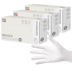 브릭글로 스탠다드 니트릴장갑 100p, 화이트, XS, 3개